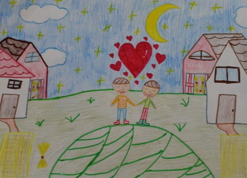 Growing up with Values from Storytelling - Romania - April 20 - Month of Sharing - Drawings about the story